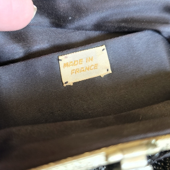 Micro beaded Black Antique Purse Wristlet or Belt Loop -  Handmade 1920s - - Picture 5 of 10